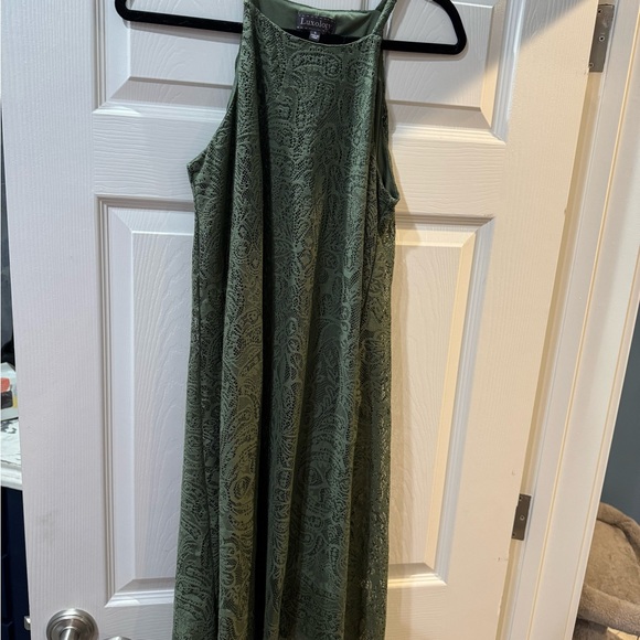 Luxology Olive Green Knee length Dress - Picture 2 of 3